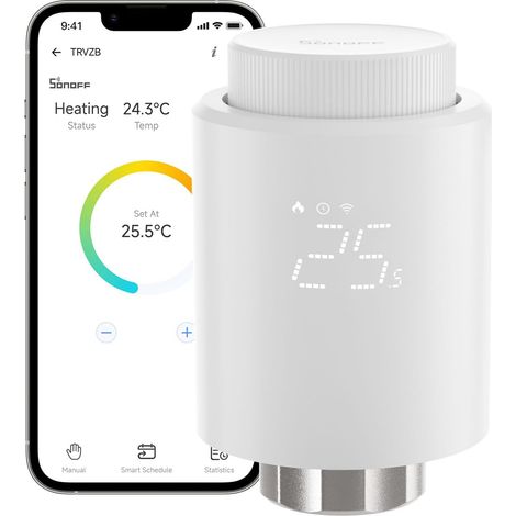 Intelligentes, Vernetztes Thermostat-heizkörperventil Mit Lcd-bildschirm.