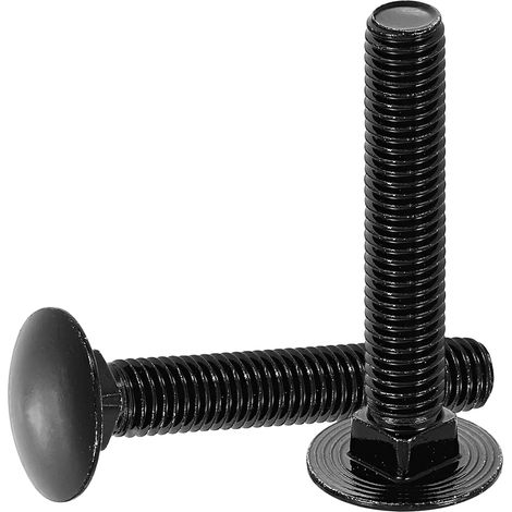 (304) Edelstahl-rundkopf- Und Vierkantschrauben Zur Befestigung Von Armaturen (10er-packung, M10 X 60 Mm, Schwarz)