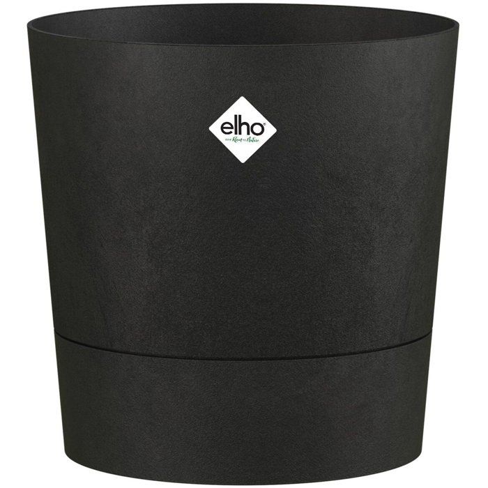 Runder Blumentopf - Elho - Foss Rund 43 - 39 L - Ø 43 X H 43 Cm - Schwarz - Außenbereich