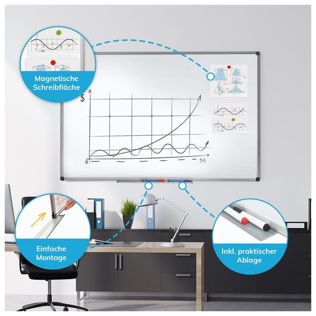 Whiteboard mit lackierter Oberfläche 85 x 115 cm