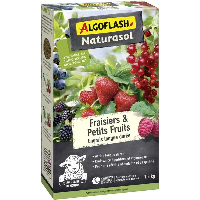 Erdbeerdünger Und Beerenfrüchte - Algoflash Naturasol - Langzeit - 1,5 Kg - Uab