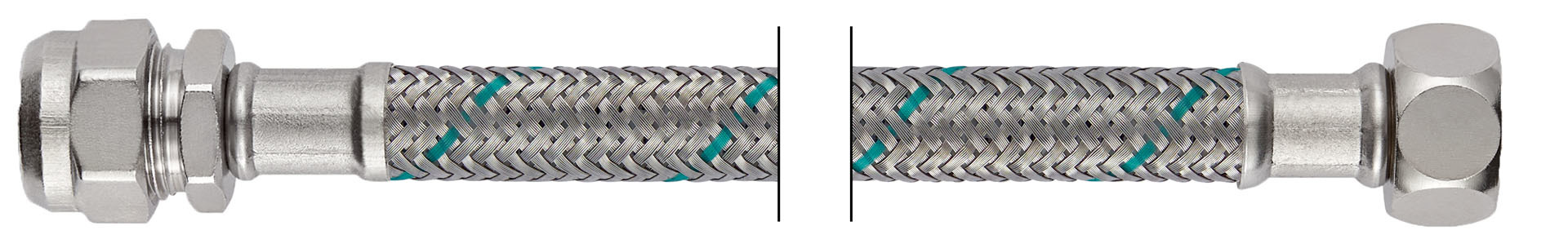 Flex.tw-verbindungsschlauch 1000mm, Dn8 3/8" Quetsch X 3/8" Überwurf, Neoflex