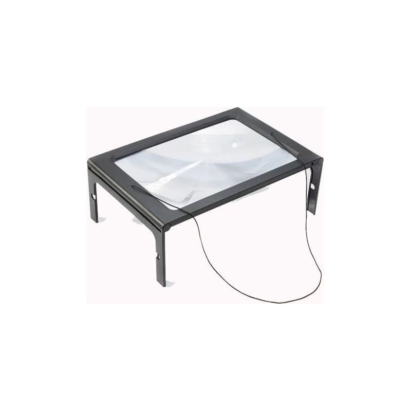 Qorva A4 3-fache Freisprech-lupenbrille Mit Usb-beleuchtung, 4 Leds, Rechteckige Led-beleuchtete Vollbild-lupenbrille, Lesezubehör Für Senioren, Zum Sticken, Für Smartphones, Laptops Und Sehbehinderte