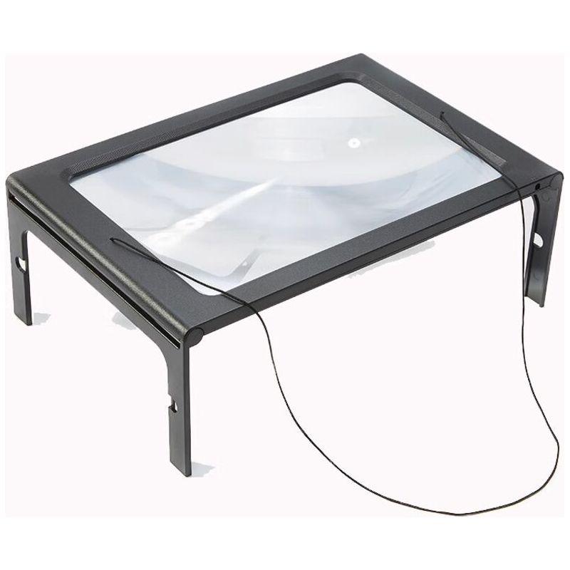 A4 3-fache Freisprech-lupe Mit Usb-anschluss Und 4 Leds, Rechteckige, Vollflächige Led-beleuchtete Lupe, Lesehilfe Für Senioren, Zum Sticken, Für Handy, Laptop Und Bei Sehbehinderung