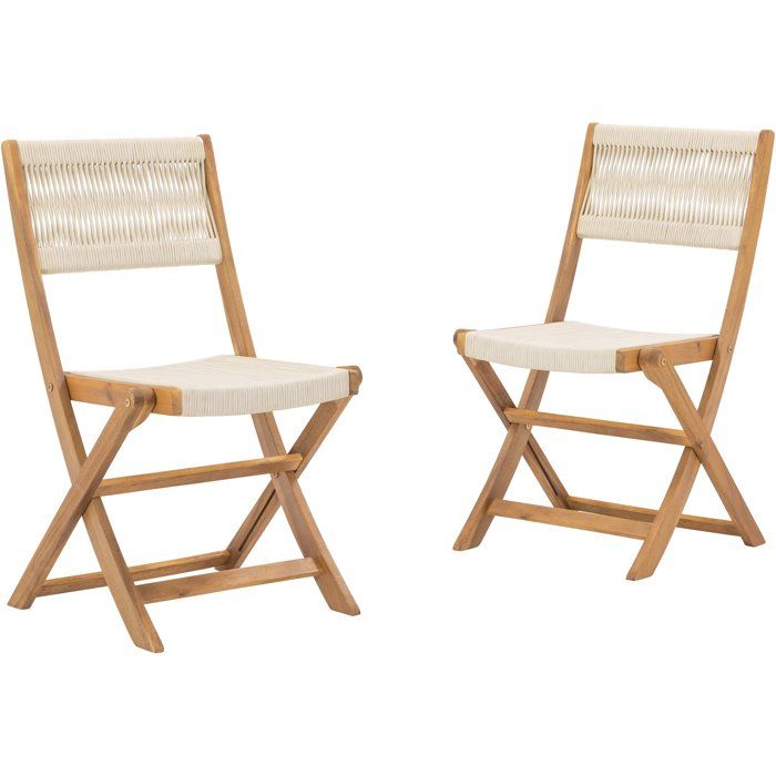2er-set Klappgartenstühle - Awana - Fsc Akazienholz - Geflochtene Schnur - 52 X 48 X 85 Cm