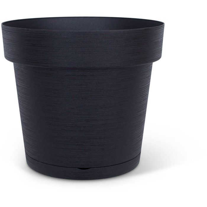 Blumentopf Mit Rundem Reservoir - Garden Id - Glamour - Ø 50 - 47 L - H 43cm - Schwarz/anthrazit