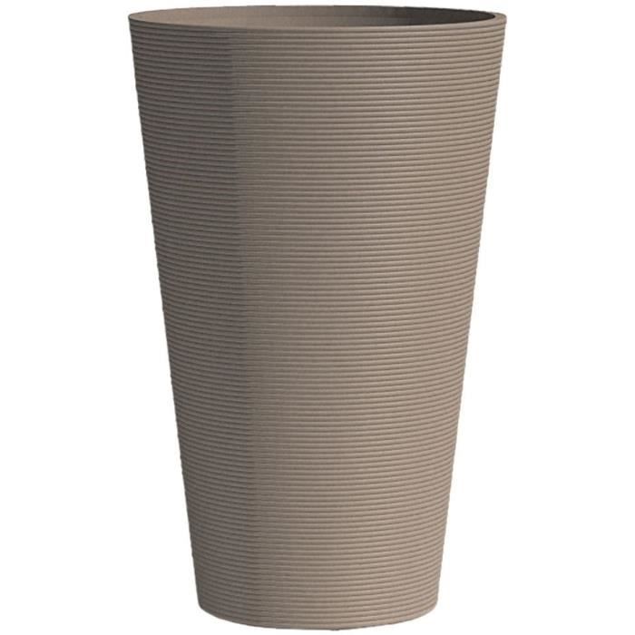 Blumentopf Hoch - Garden Id - Green Care Sense Hoch Taupe - 55 Cm - 10 Jahre Garantie - 100% Recycelbar - Uv- Und Frostbeständigkeit