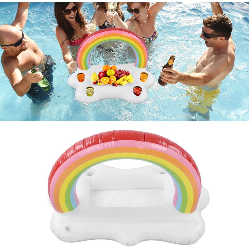 Schwimmender Getränkehalter In Regenbogenwolkenform Für Pool – Serviertablett Für Obst Und Salat – Dekoratives Strandaccessoire Für Den Sommer – Wassersport – Sonstiges
