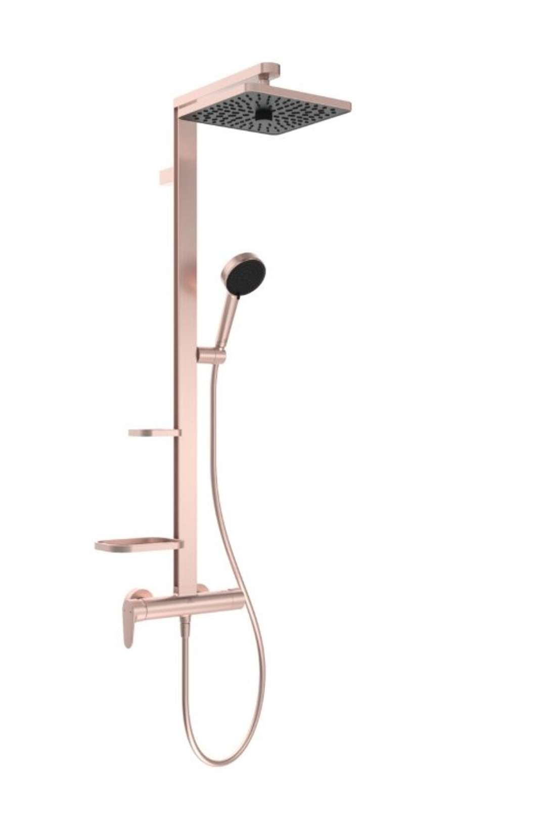 Ideal Standard Ceraflow Alu+ - Brauseset Mit Armatur, 26x26 Cm, 2 Strahlen, Rosé Be204ro