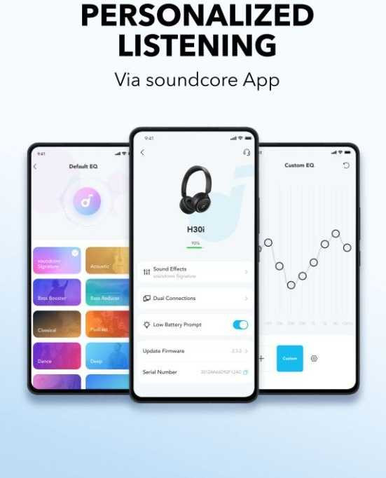 Bluetooth-kopfhörer - Anker - H30i - Akkulaufzeit 70 Stunden - Multi-point-verbindung - Schwarz