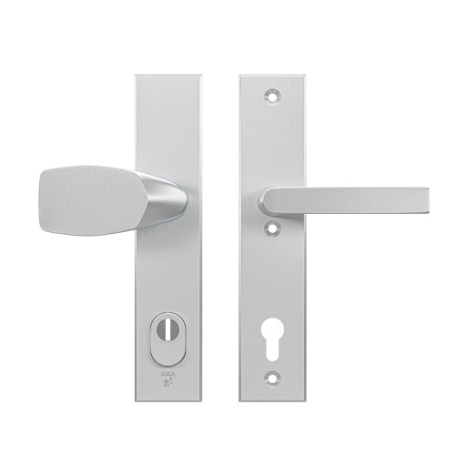 Axa Sicherheits Türbeschläge Set - Edge Plus - Türklinken Mit Langschild - Pc92 Mit Kernziehschutz - Kruk/knopf - Aluminium
