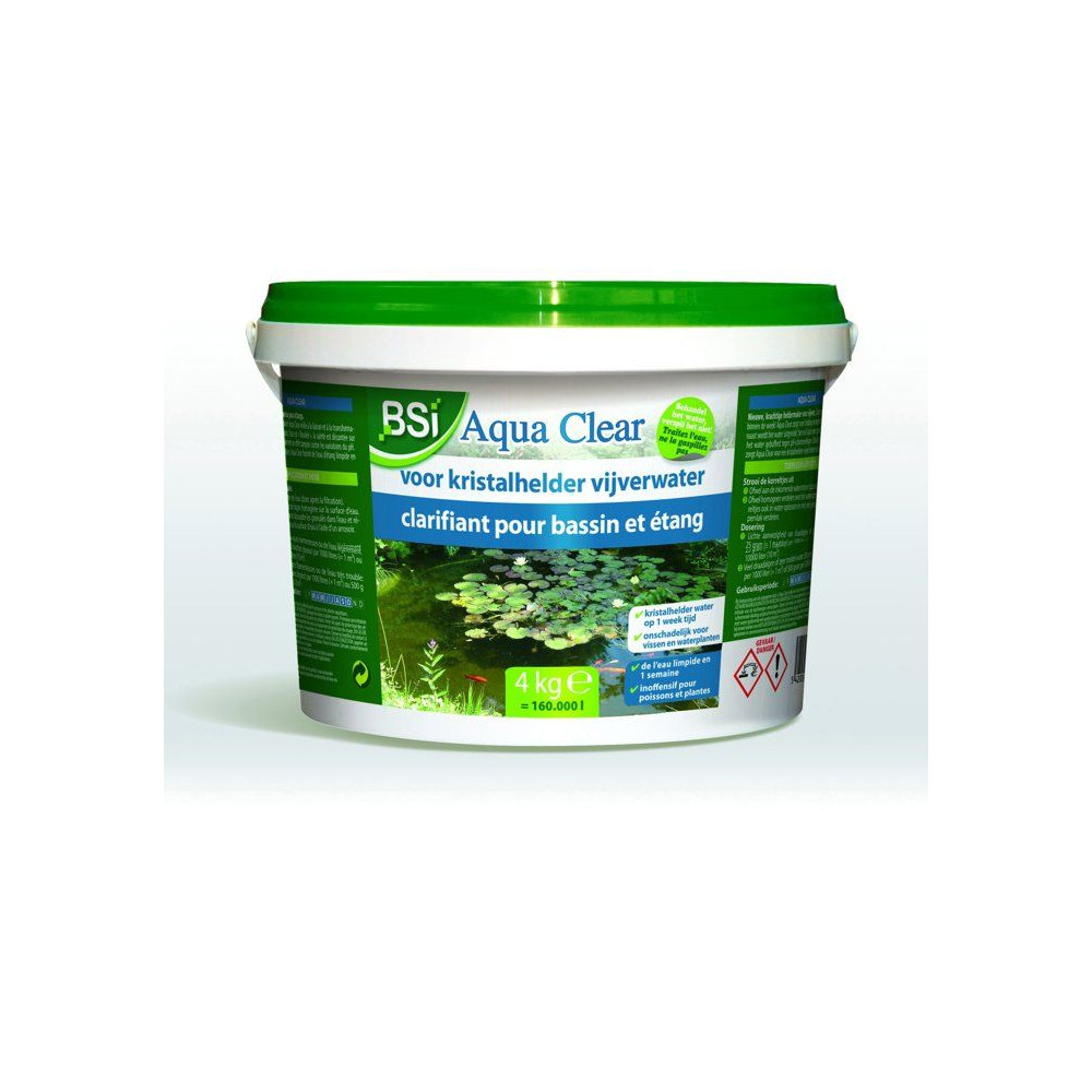 Klarifierendes Teichmittel - Bsi - Aqua Clear 4 Kg - Grünes Und Trübes Wasser - Intensivbehandlung - Teich & Weiher