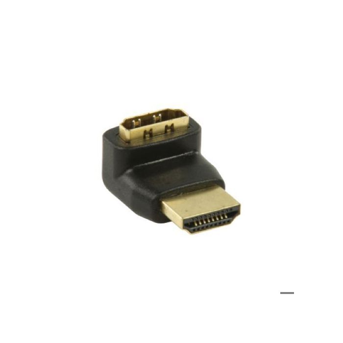 Hdmi-winkeladapter - Connectland - Männlich-weiblich - Nach Oben Gebogen - Rechter Winkel - Schwarz