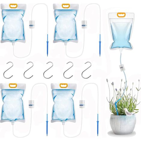 5er-pack Automatische 3,5-liter-bewässerungsbeutel, Tropfbewässerungsbeutel, Bewässerungsbeutel Mit Einstellbarem Ventil – Automatische Bewässerung Für Zimmerpflanzen Und Balkon