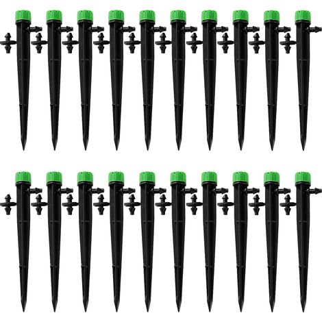 20 Verstellbare Bewässerungstropfer, 360°-mikro-tropfsprinkler Mit 8 Löchern Für 4/7-mm-schläuche, Einsteck-bewässerungstropfer, Grün
