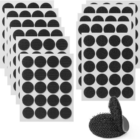 Packung Mit 40 Klettverschlüssen, Selbstklebende Doppelseitige Rückseite, 2,5 X 2,5 Cm (rund), Starker Doppelseitiger Klebstoff Für Sicheren Halt.
