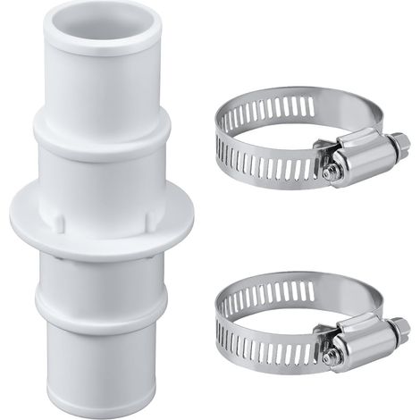Poolschlauchanschluss Mit 2 Edelstahlklemmen, 32-mm- Oder 38-mm-poolschlauchadapter, Geeignet Für Poolsauger- Und Filterpumpenschläuche.