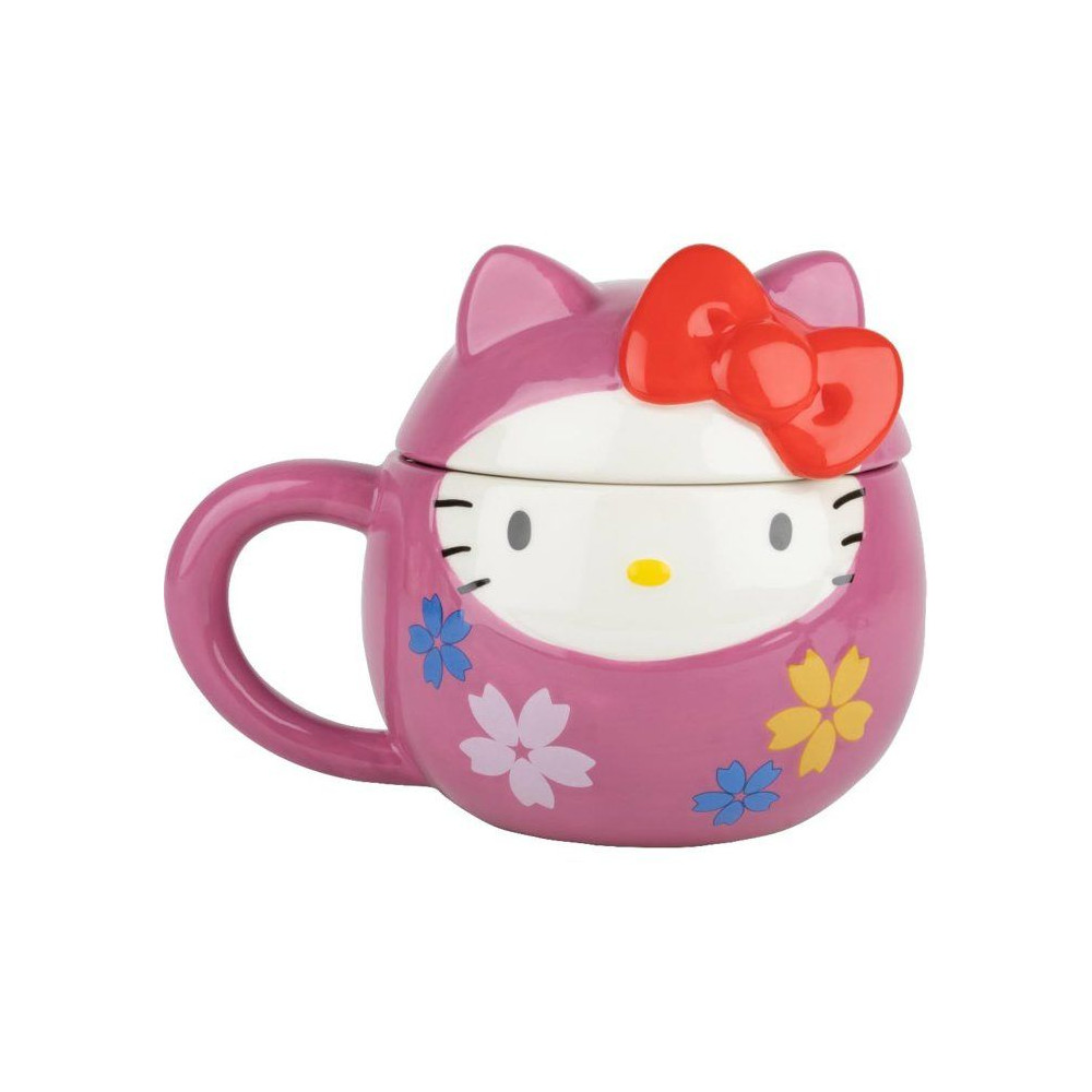 Keramiktasse - Konix - Hello Kitty - 3d-becher - 320 Ml - Daruma-motiv - Rosa