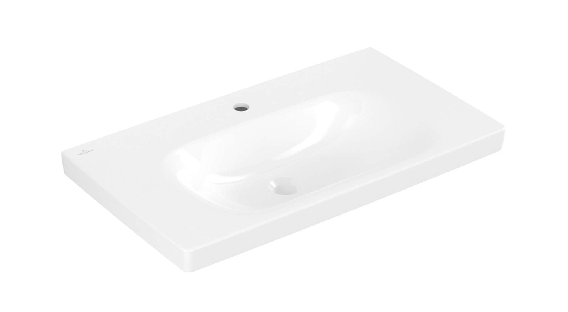 Villeroy & Boch Skyla - Waschbecken 80 X 46 Cm, Ohne Überlauf, Mit Hahnloch, Ceramicplus, Stone White 5a5181rw