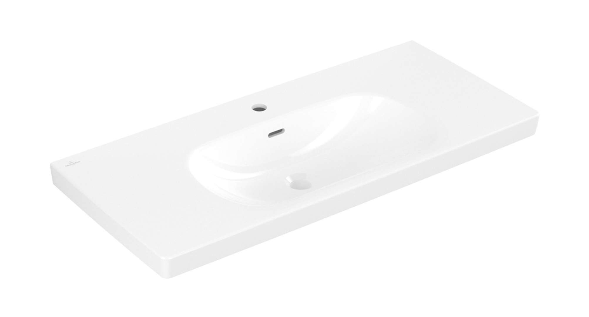 Villeroy & Boch Skyla - Waschtisch 100x46 Cm, Mit Überlauf, Armaturenbohrung, Ceramicplus, Stone White 5a51a5rw