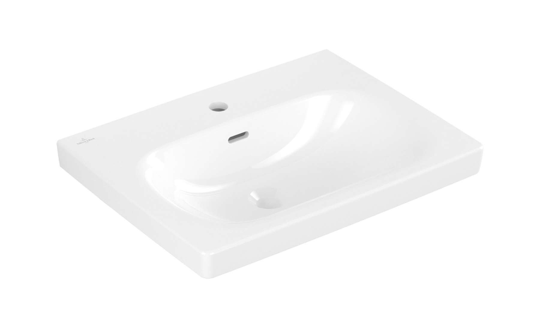 Villeroy & Boch Skyla - Waschbecken 60x46 Cm, Mit Überlauf, Hahnloch, Ceramicplus, Stone White 5a5160rw