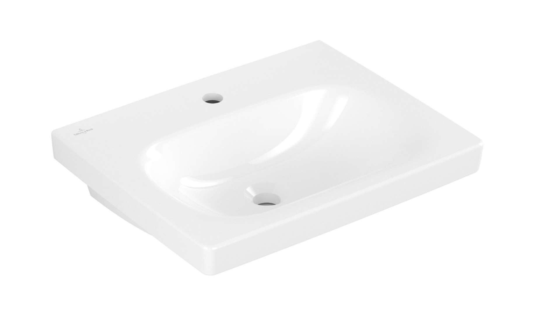 Villeroy & Boch Skyla - Waschbecken 55x45 Cm, Ohne Überlauf, Armaturenbohrung, Ceramicplus, Stone White 5a5156rw