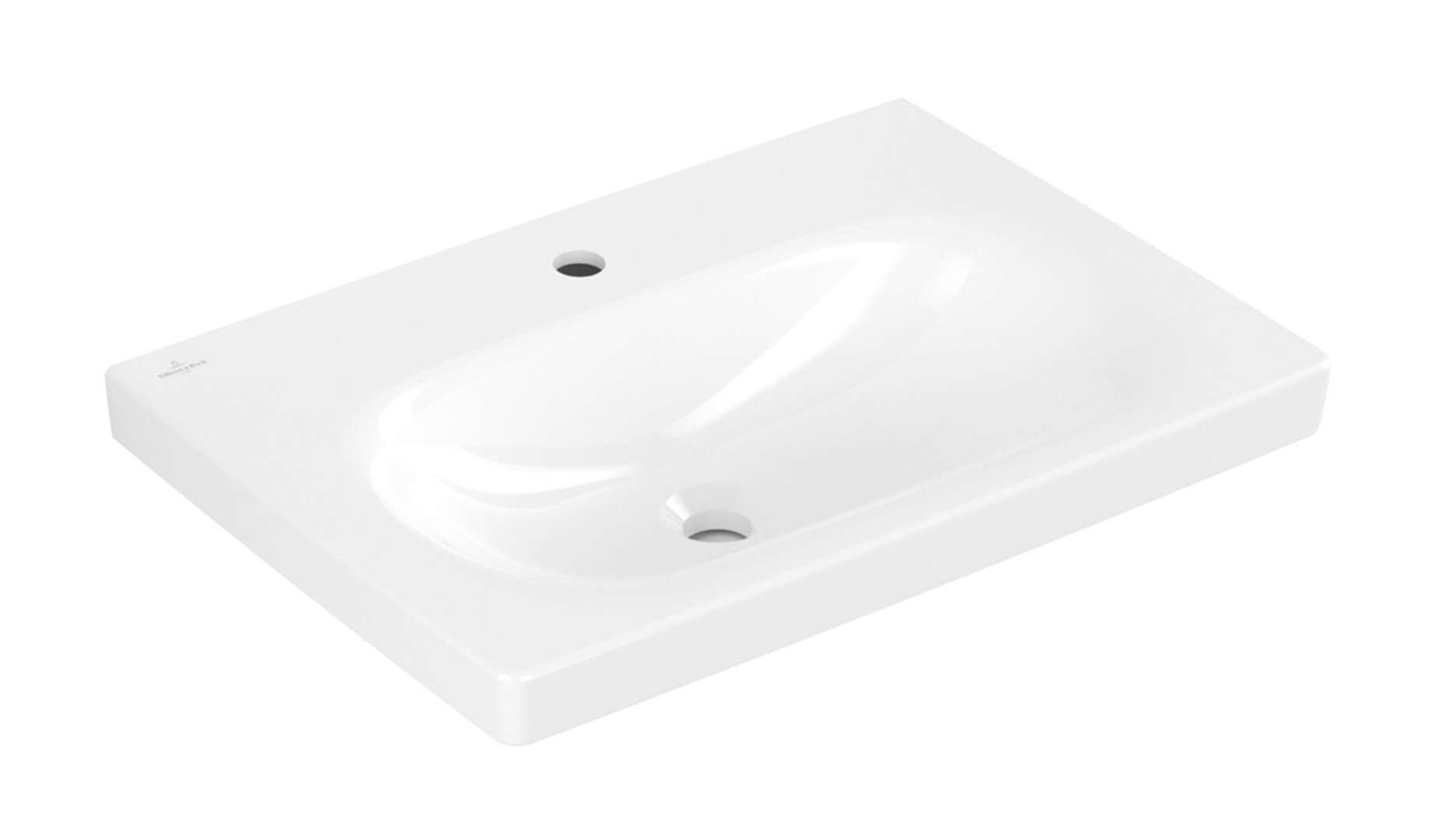 Villeroy & Boch Skyla - Waschbecken 65x46 Cm, Ohne Überlauf, Hahnloch, Ceramicplus, Stone White 5a5166rw
