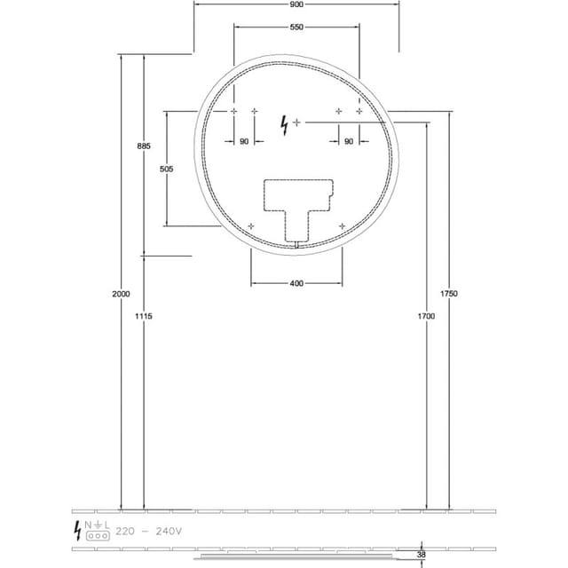Villeroy & Boch A4769000 Spiegel Antao A47690 900x885x38mm Mit