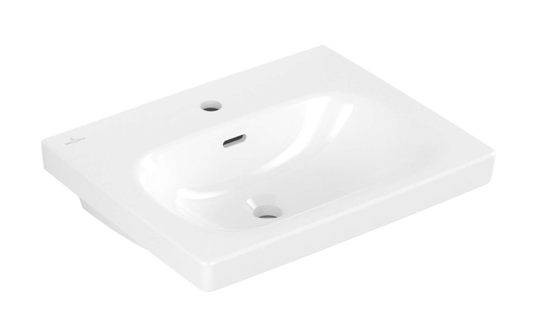 Villeroy & Boch Skyla - Waschbecken 55 X 45 Cm, Mit Überlauf, Hahnloch, Ceramicplus, Alpinweiß 5a5155r1