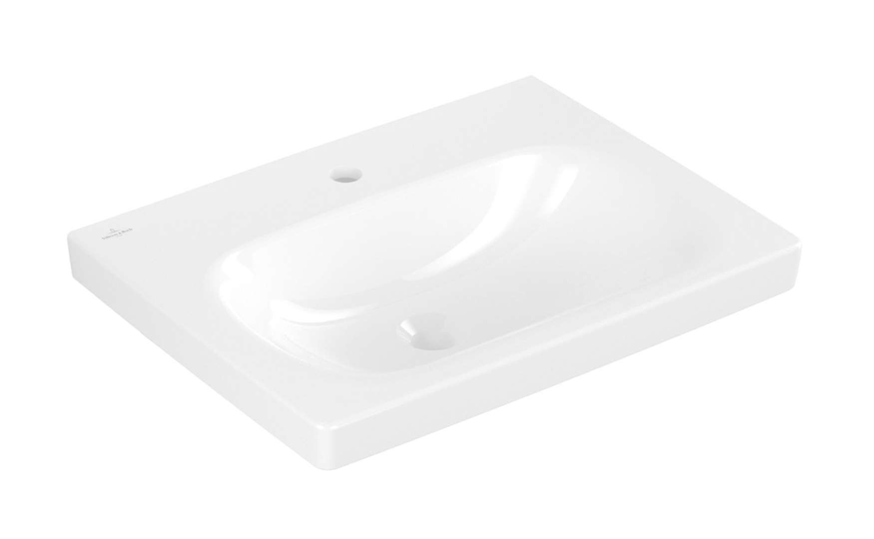 Villeroy & Boch Skyla - Waschbecken 60x46 Cm, Ohne Überlauf, Hahnloch, Ceramicplus, Stone White 5a5161rw