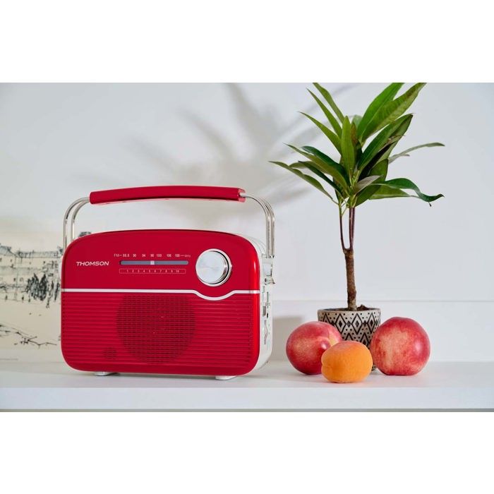 Thomson Radio Bluetooth Solarrot - Fm, Bluetooth 5.4, Batterie 1300 Mah, Usb-c, 3,5 Mm Eingang