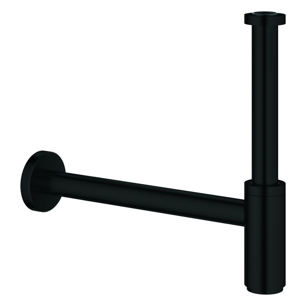 Grohe Geruchsverschluss Für Waschtische 1 1/4", Messing, Große Schubrosette, Mattschwarz, 289122430