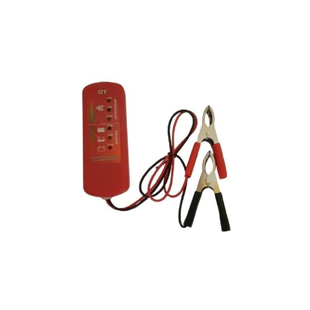 Testeur De Batterie Et D'Alternateur - Htc Equipement - 12v - 6 Led Indicateurs - Pince Batterie - Câble De 60 Cm