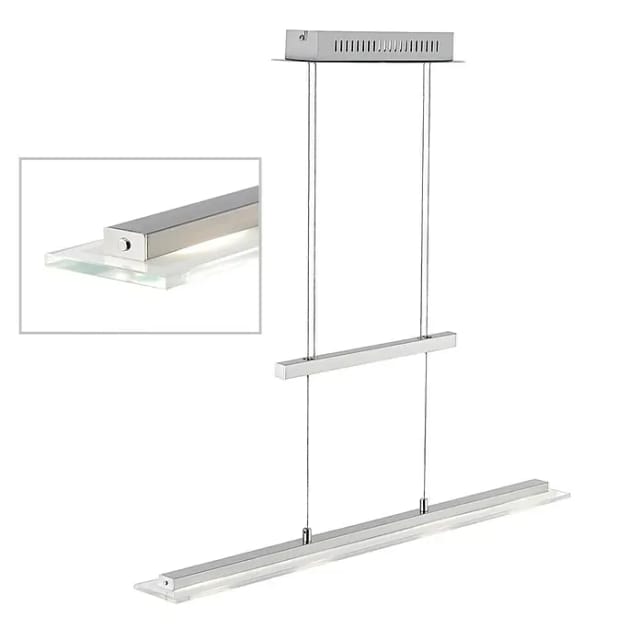 Fischer&honsel - led Pendelleuchte tenso Silber dimmbar & höhenverstellbar, Breite 64cm