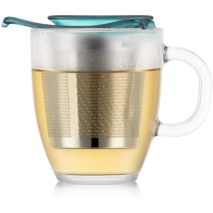 Set - Bodum - Yo-yo - Becher Aus Gehärtetem Glas Mit Teesieb Aus Edelstahl - Einzel - Grün - 0,35 L