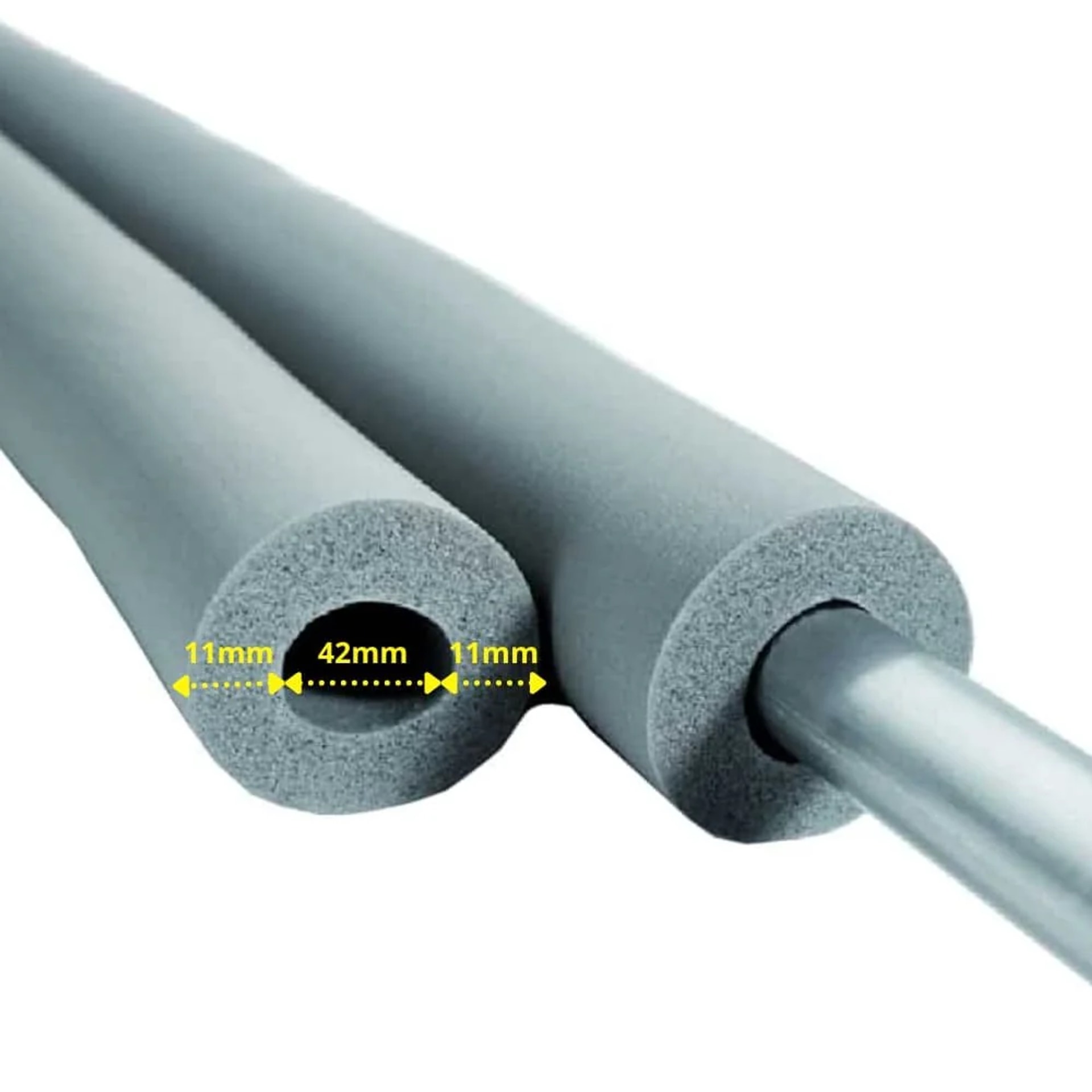 Rohrisolierung, Kautschuk, 42mm, 10mm, 2m, Heizungsrohrisolierung