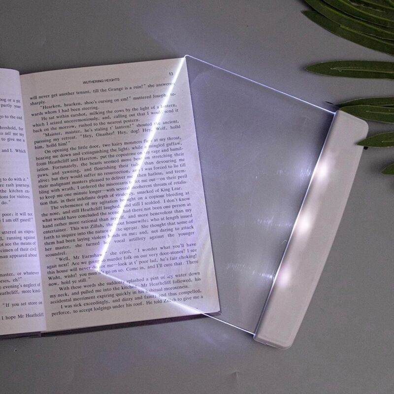 Flache Leselampen Fürs Bett, Klares Led-licht Für Buchseiten, Kabelloses Lichtpanel - Dou