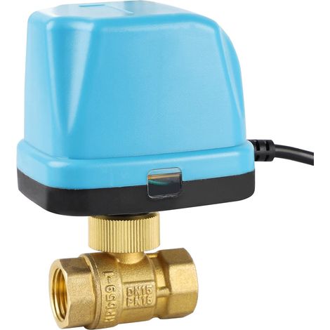 Motorisiertes 2-wege-magnetventil Dn15 1/2 Zoll 220 V, Elektrisches Kugelventil, Motorisiertes Messingkugelventil, Blau