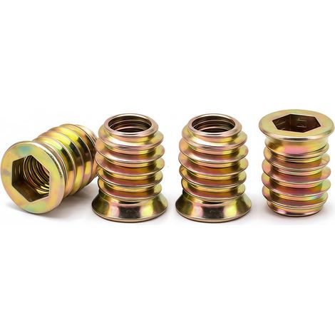 M5 Gewindeeinsätze Für Holz, 40 Stück M5 X 10 Mm Schraubenmuttern, Verzinkte Schraubenhülsen, Sechskantmuttern Für Holzmöbel