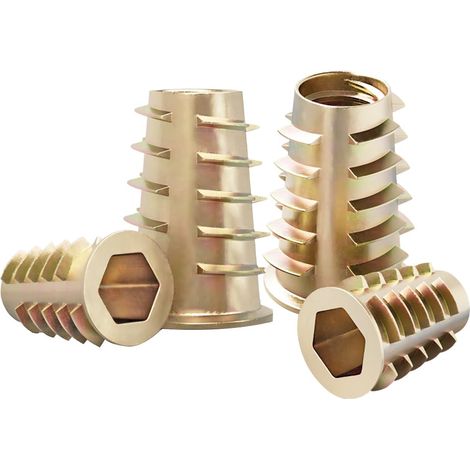 20 Stück Sechskantmuttern Mit Gewinde, M5 X 10 Mm, Flachkopfgewinde, Leiterförmige Gewindeeinsätze Für Holzmöbel