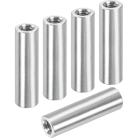Satz Aus 5 Runden Gewindehülsen M6 X 40 Mm, Aus Edelstahl 304, Runden Verbindungsmuttern, Langen Verbindungsmuttern, V2a-innengewinde, Distanzhülsen, Verbindungsmuttern
