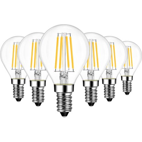 E14 Led-filamentlampen, 6-watt-halogenlampen, 3000k Warmweißes Licht, Retro-stil, Nicht Dimmbar, 6er-pack.