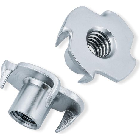 T-muttern – M5 X 8 Mm – 100er-packung – Verzinkter Stahl – 4-zinken-t-muttern Für Die Montage Von Holzmöbeln
