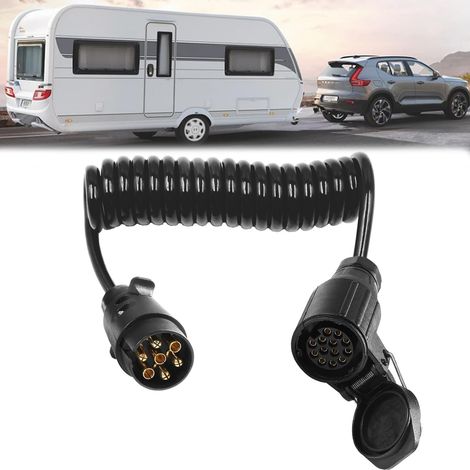 Anhänger-verlängerungskabel, 7-13-polig, Stecker/buchse, 2,5 M, 12 V, Spiralkabel, Geeignet Für Wohnwagen, Lkw, Wohnmobil, Traktor, Auto, Fahrradträger