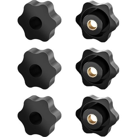 Satz Mit 6 M6-sternmuttern, M6-flügelmuttern, Außendurchmesser (32 Mm), Rändelmutter, Innengewinde Für Maschinenbau, Möbel Und Fitnessgeräte Usw. (m6-32)