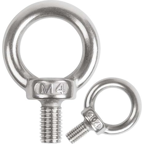 10 Stück M4-ösenschrauben Mit Hebering, Edelstahl 304 A2-70, Außengewinde, Für Befestigung Und Aufhängung Im Innen- Und Außenbereich.