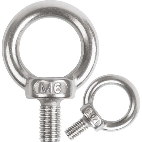 10 Stück M6-ösenschrauben Mit Hebering, Edelstahl 304 A2-70, Außengewinde, Für Befestigung Und Aufhängung Im Innen- Und Außenbereich.