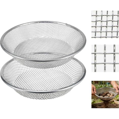 Bodensieb: Set Mit 2 Runden Gartensieben Mit 3 Mm Und 6 Mm Maschenweite, Kompostsieb, Zum Sieben Von Erde, Kompost Und Saatgut.