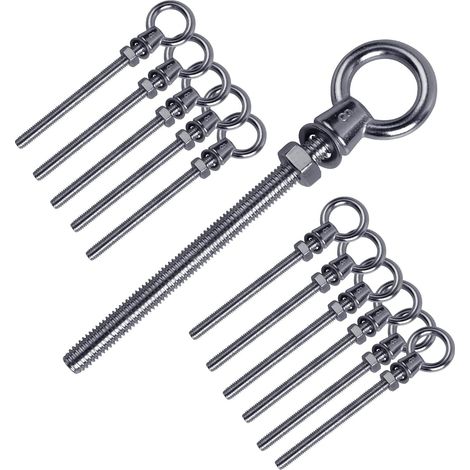 12 X M8 X 80 Mm Ringschrauben, Ösenschrauben Aus Edelstahl 304, Einschraub-ösenschrauben Mit Metrischem Gewinde