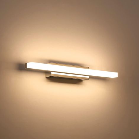 12w 40cm Led-badezimmerspiegelleuchte, Ip44 Moderne Badezimmerspiegelleuchte, Badezimmerwandleuchte, 110-240v, 600 Lumen, Warmweiß 3000k [energieklasse F]